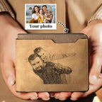 Customized Picture Name Wallets for Men Personalized Photo Man Wallet Gift for Father's Day Valentines Birthday Gift for Husband