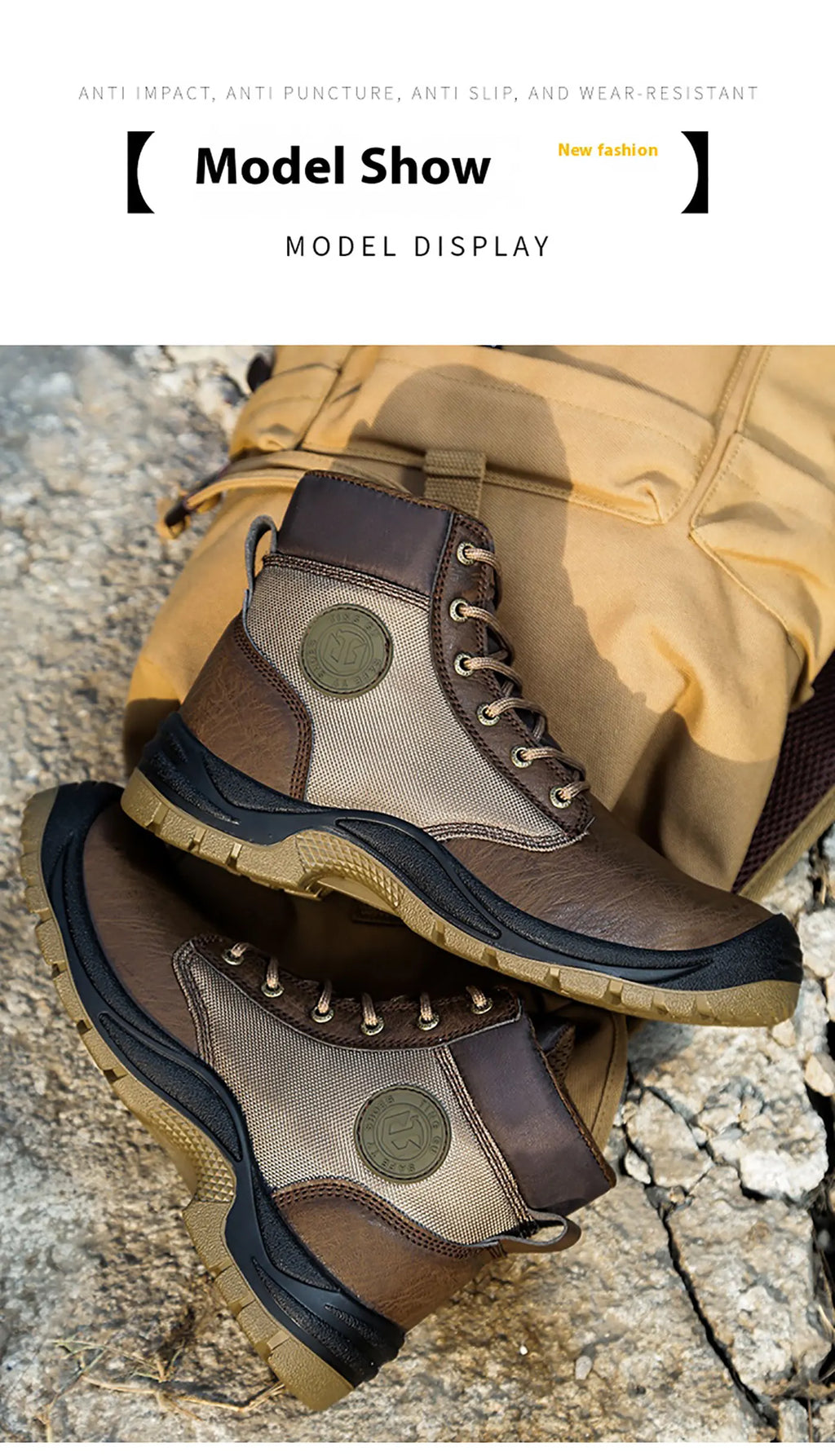 Men's safety shoes are anti smashing, anti piercing, anti-static, anti slip, wear-resistant, and splash proof work shoes