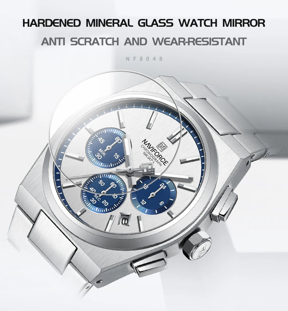 NAVIFORCE Luxury Couple Watches Set - Men's And Women's Fashion Quartz Wristwatches Waterproof Stainless Steel 2025 New Arrival