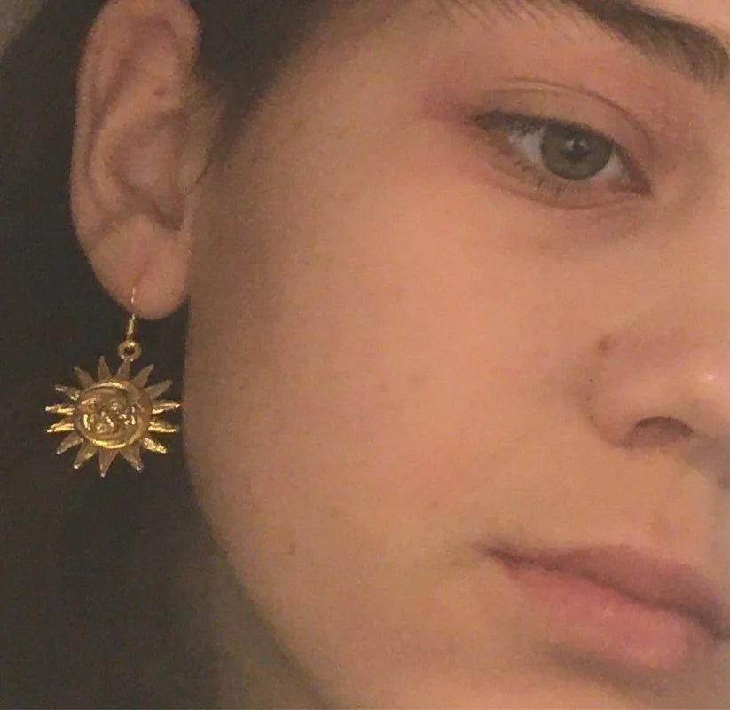 2021 Wholesale Moon Sun Dangle Drop Earrings for Women Vintage Fashion Jewelry Statement Goth Gothic Accessories