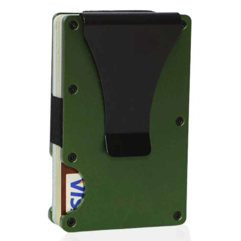 Slim Wallet For Men - Front Pocket RFID Blocking Minimalist Wallet For Men - Metal Wallet With Money Clip For Men