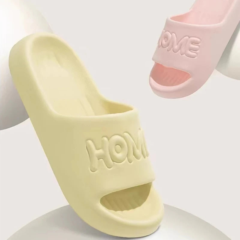 Slippers Woman  Cute Home Bear 2025 Summer Beach Slides Indoor Soft Sole Non Slip Eva Sandals Men Male Flip Flops Shower Shoes