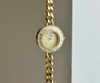 Women's Watches 2025 Luxury Elegant Ladies Wrist Watch Gold Rhinestone Quartz Wristwatch Vintage Female Small Clock reloj mujer