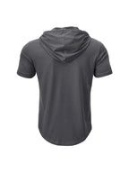 Men's T Shirt Summer Slim Fitness Hooded Short-Sleeved Tees Male Lightweight Hoodie Fitness Breathable Sports Tops