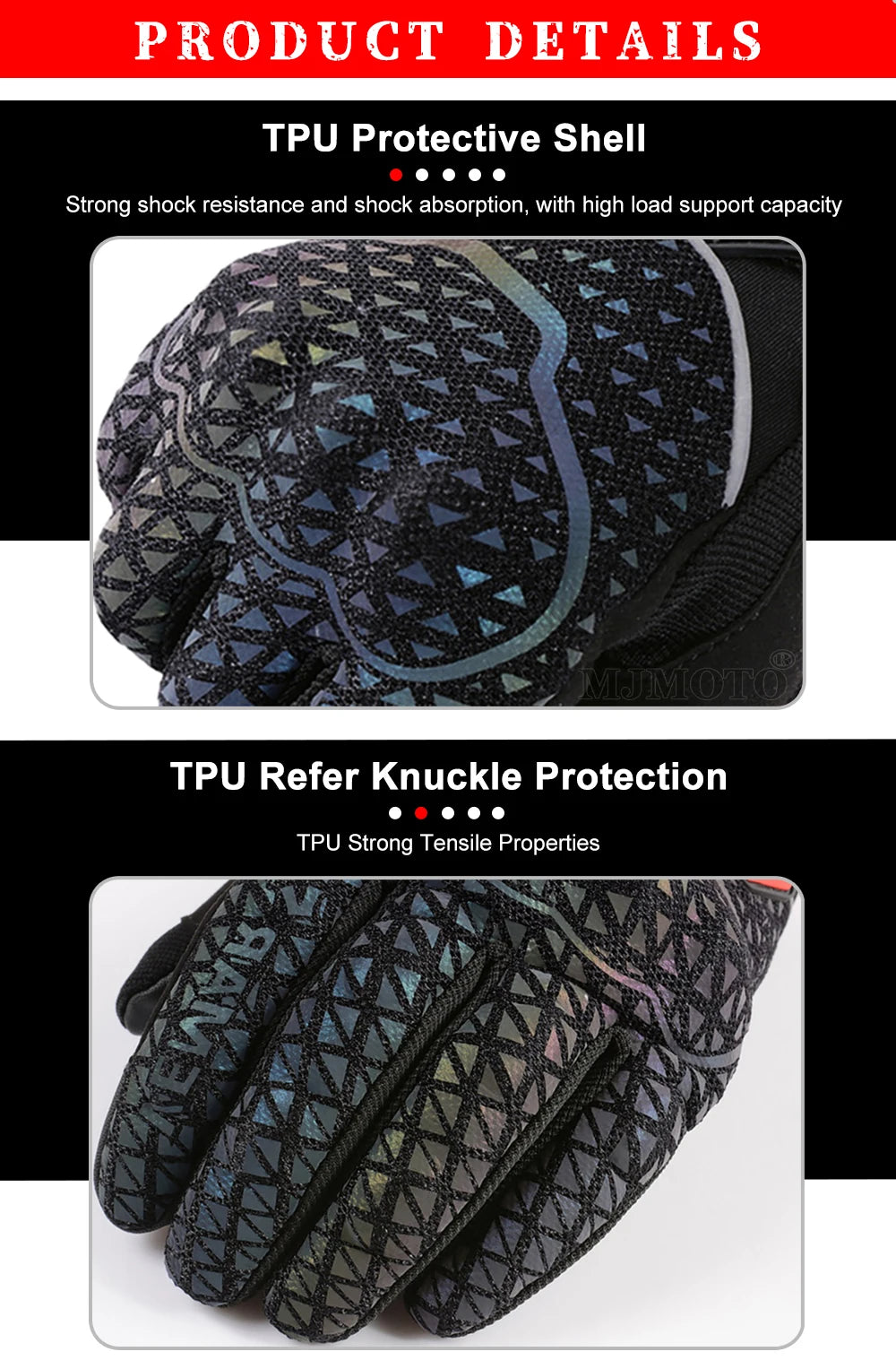 Autumn Winter Motorcycle Riding Gloves for Women Men Warm Fall-proof Windproof Moto Glove Colorful Reflective Touchscreen Glove