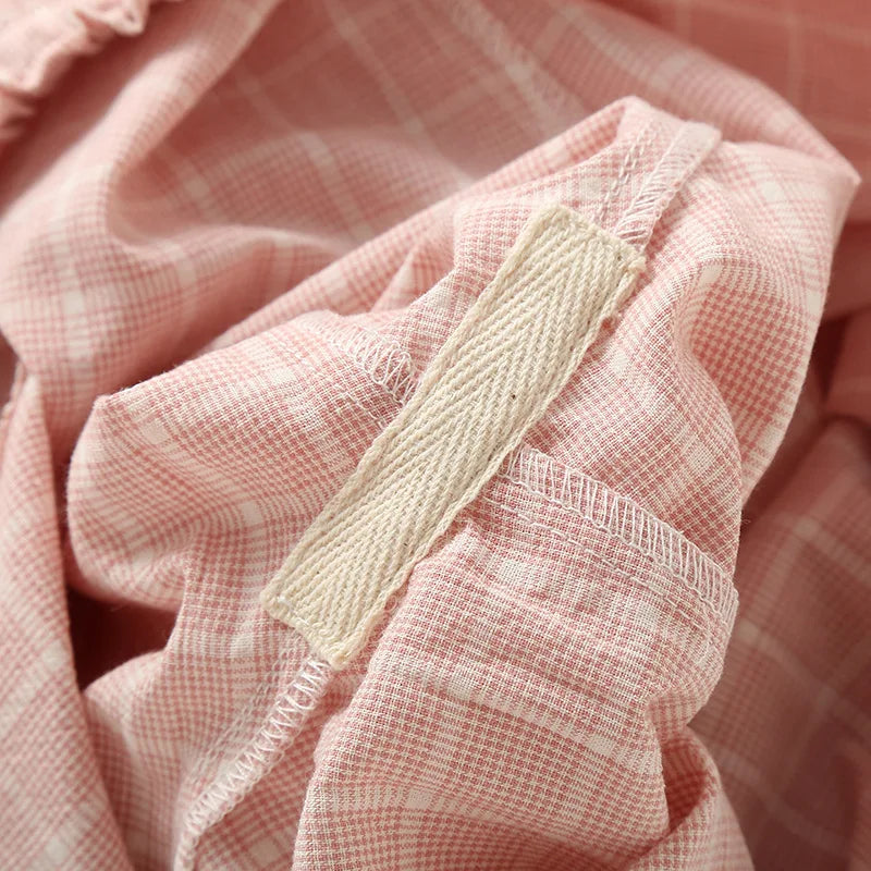 Pajama Pants Women Plaid Cotton Home Trousers Loose Breathable and Soft Straight Leg Trousers Fashionable Sleeping Pants