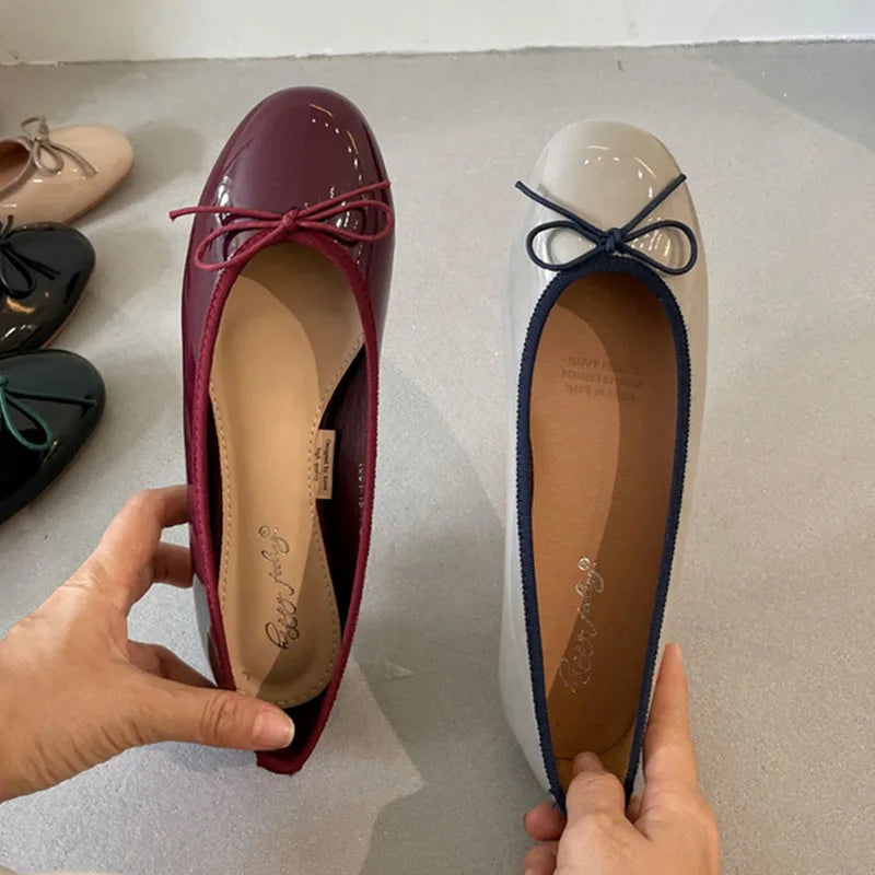 Shallow Female Soft Round Toe Ladies Flats With Shoes Slides Footwear Fashion Butterfly-Knot Women Ballet Flats Dance Shoes