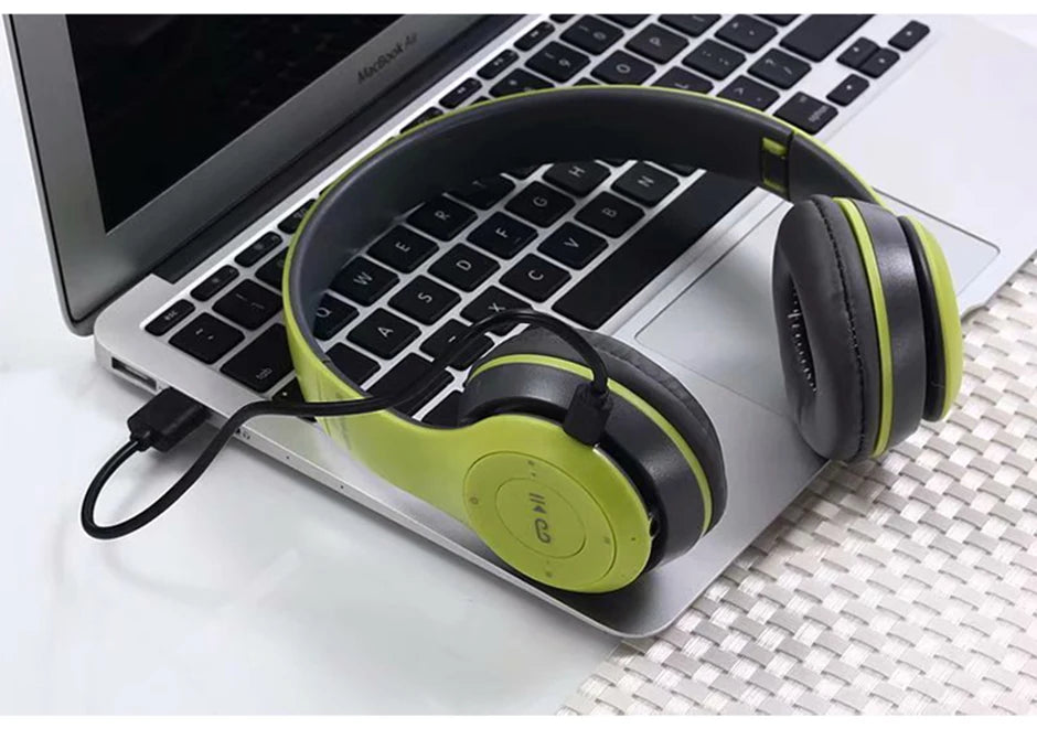 Handsfree Wireless Headphones Noise Canceling Headphone memory Card Earphone P47 headset Bluetooth Head Phone for iPhone Huawei