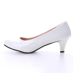 New Women's Shoes On Heels Elegant Medium High Heeled Ladies Pointed Toe Fashion Pumps For Woman Office Black White Red