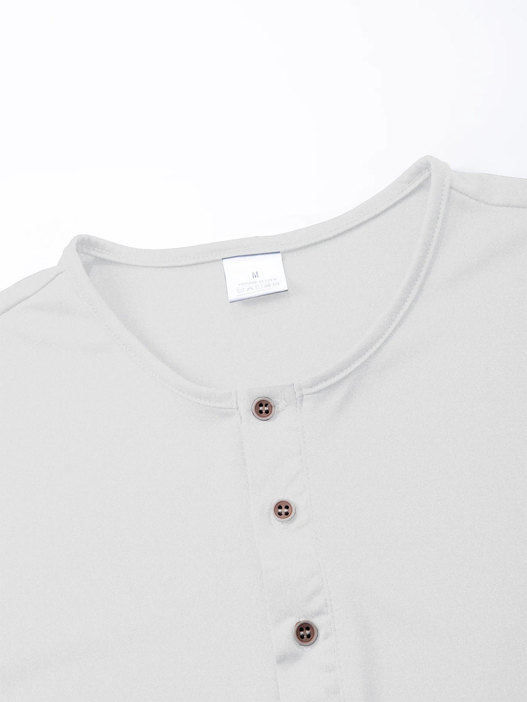 Men's Short Sleeve Henley Neck T-shirt Solid Color Male Tops Slim Fit Button Neck Casual Cozy Tshirt  Streetwear