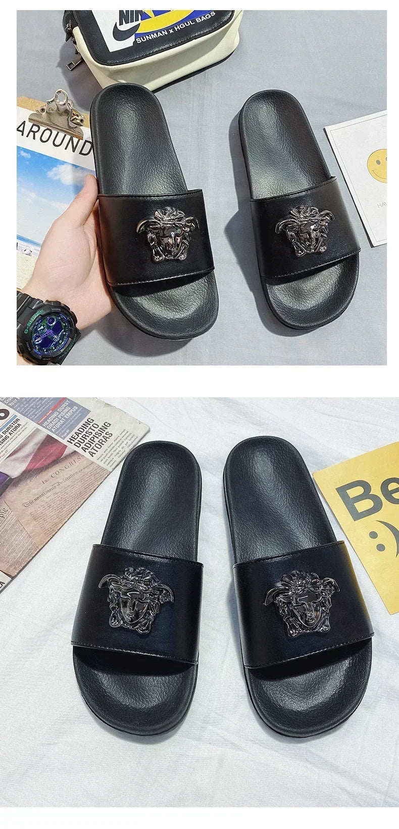 Slippers for Men Ultra Soft Slides Sandals Men Casual Summer Brand Non-slip Wear-resistant Indoor Outdoor Man Summer Slippers