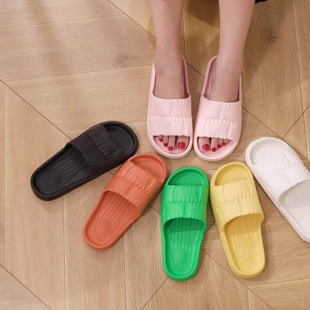 Women's Summer Slippers - Non-Slip Bathroom Sandals for Indoor/Outdoor, Soft Sole Cute House Slides for Couples & Men