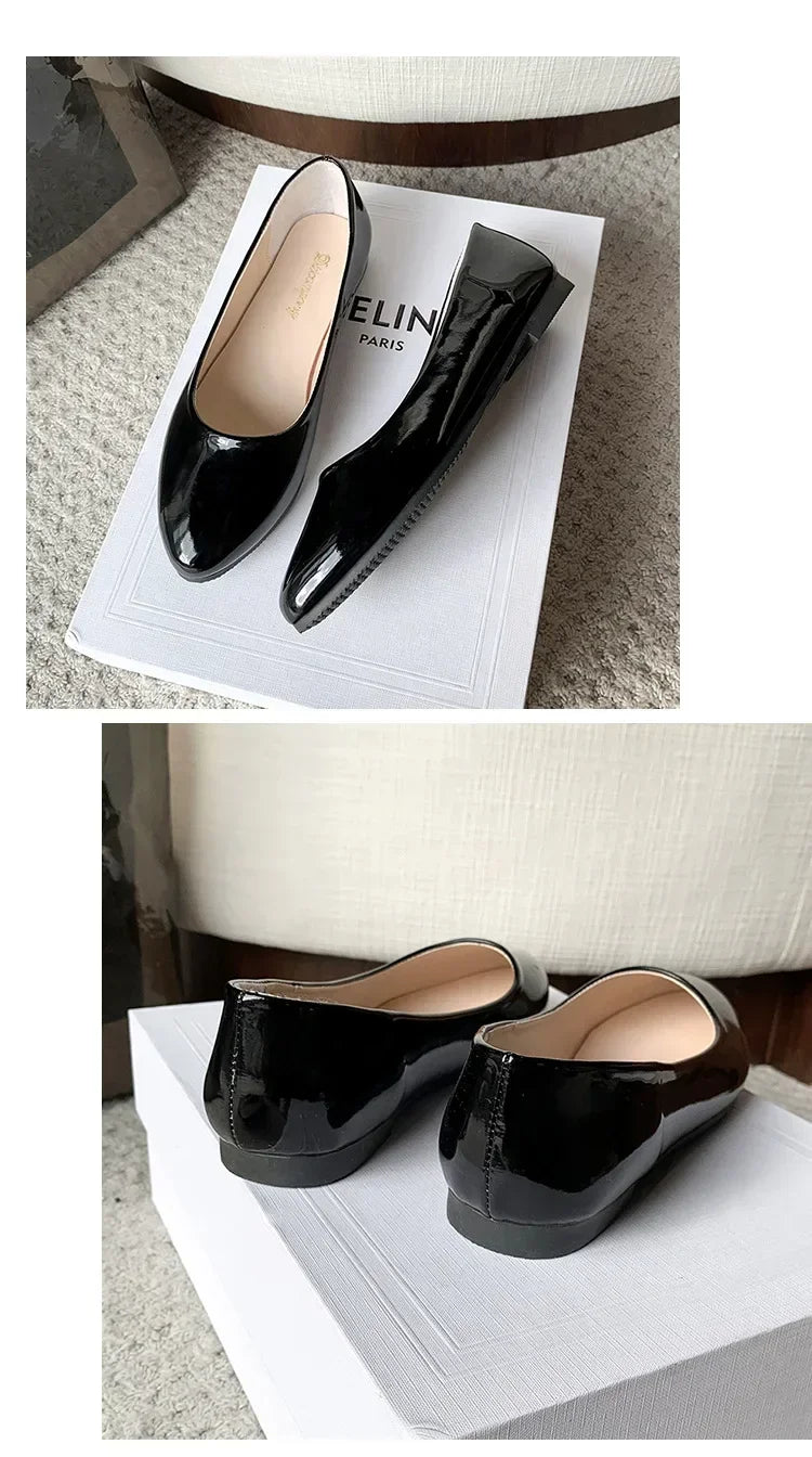 Women Candy Color Ballet Flats White Wedding Shoes Woman Flats Patent Leather Slip on Shoes Zapatos Mujer Ladies Boat Shoes NEW