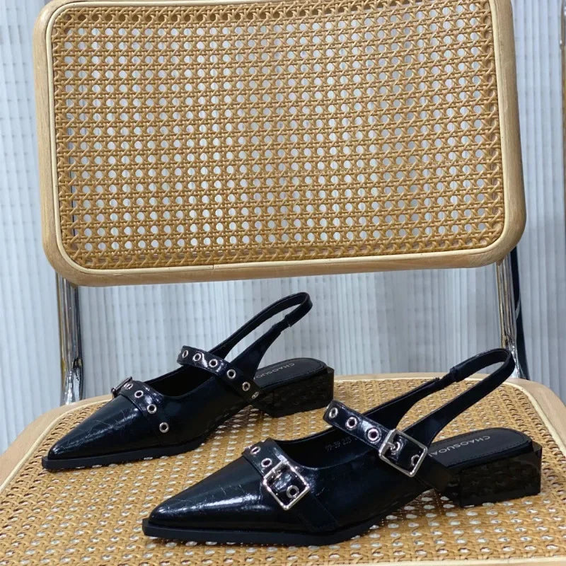 Sandals for Women Pointed Toe Daily Woman Shoes With Low Heels Summer 2024 Comfortable Trending Anti Slip Hot The Best Or Trend