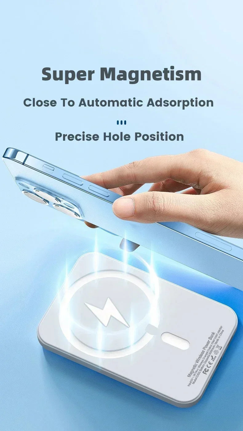 New Magnetic Wireless Power Bank 10000mAh for iPhone 12 13 14 15 Pro Max Portable Charger External Auxiliary Battery Pack
