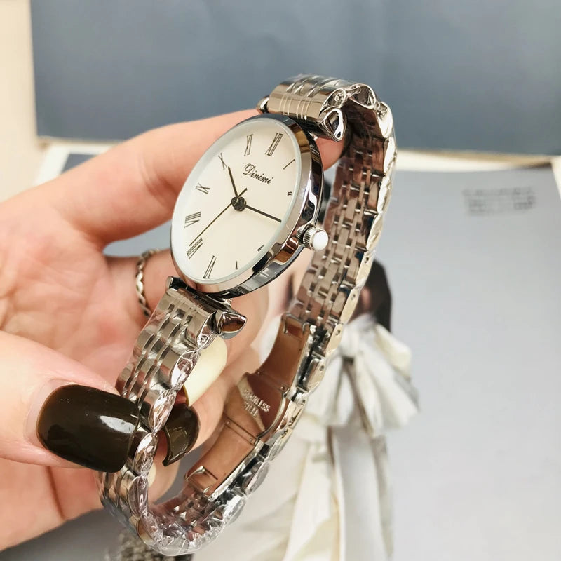 Women's watch simple thin light luxury temperament steel belt famous brand mysterious gift series