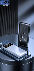 New Style BCAK power bank 20000mAh self-contained cable fast charging mini mobile phone gift mobile power supply