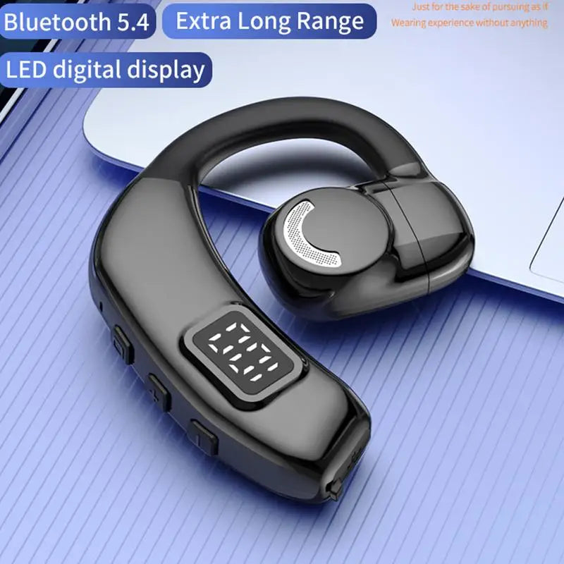 Wireless Handsfree Headset, LED Display Wireless Open Ear Headphones, HIFI Sound, Noise Reduction And 180 Degree Rotation