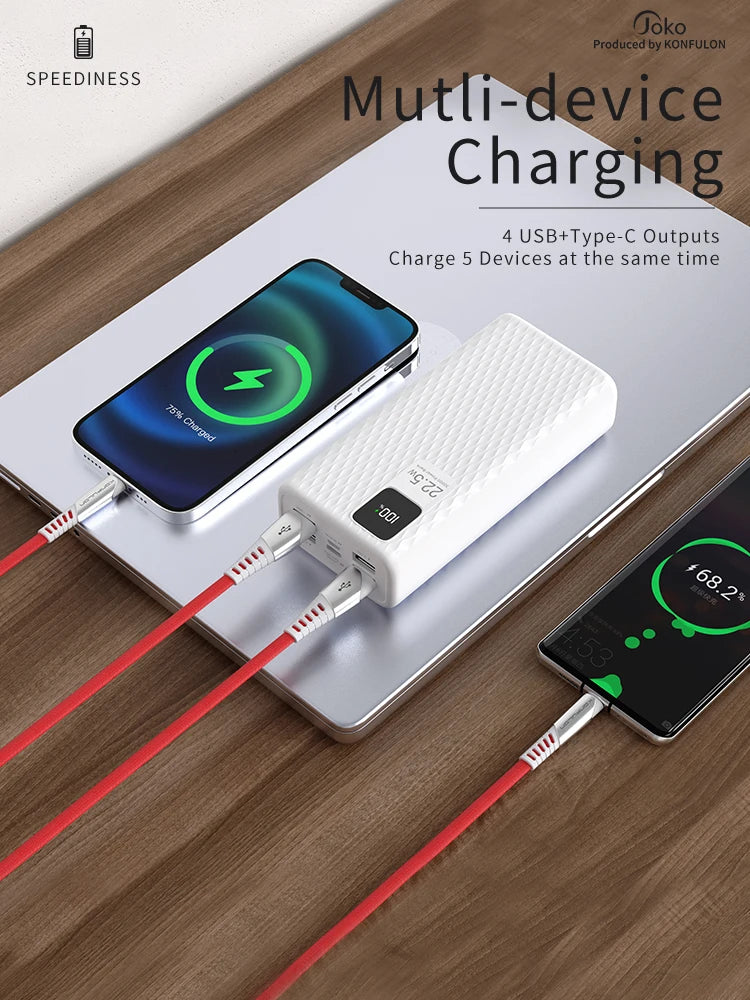 Power Bank 30000mAh With 20W PD 22.5W QC Quick Charging Powerbank Support FCP AFC  VOOC 22.5 Portable PoverBank 20000mAh