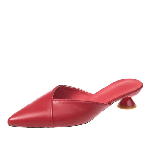 Women's Elegant Mules Woman Casual Slippers 2021 Ladies Low Heels Fashion Female Pointed Toe Shoes Women Candy Colors Footwear