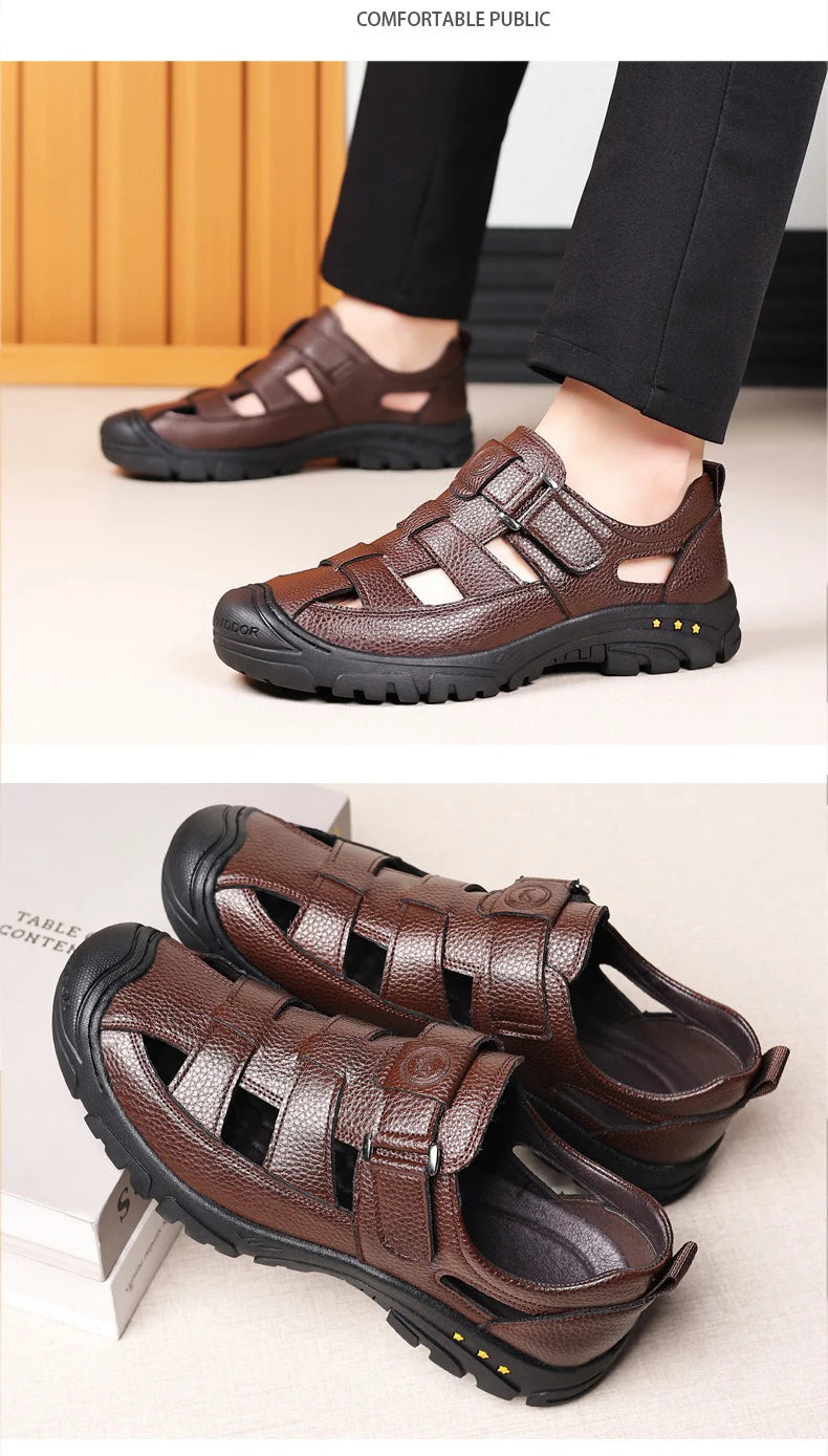 Man’s Sandals breathable comfort summer slippers beach Muller outdoor anti slip shoes youth casual fashion Hollow shoes