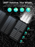 43800mAh Solar Power Bank with 4 Solar Panel Large capacity Wireless Charger Three defenses External Battery LED Light Powerbank