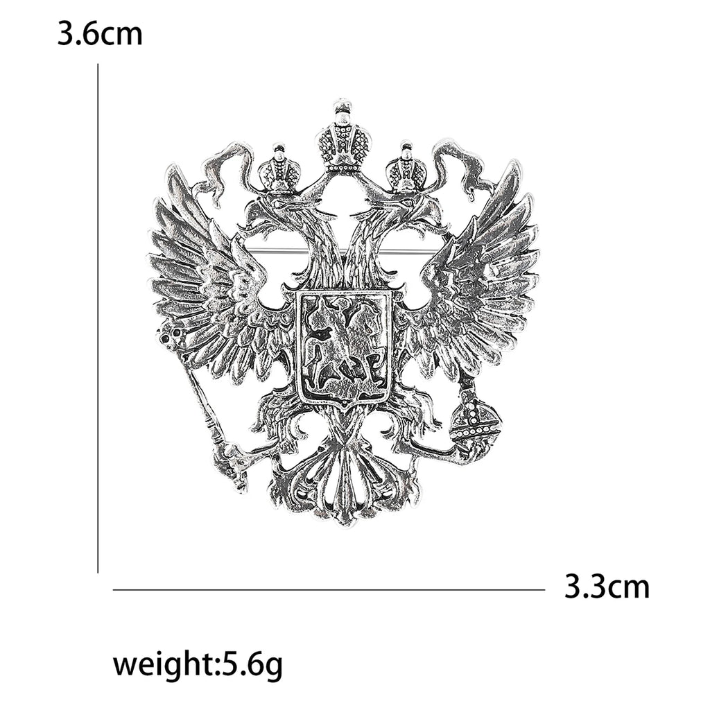 Beaut&Berry Retro Men's Double Headed Eagle Brooch Alloy Animal Pin Fashion Accessory Men's Jewelry Accessories Gift