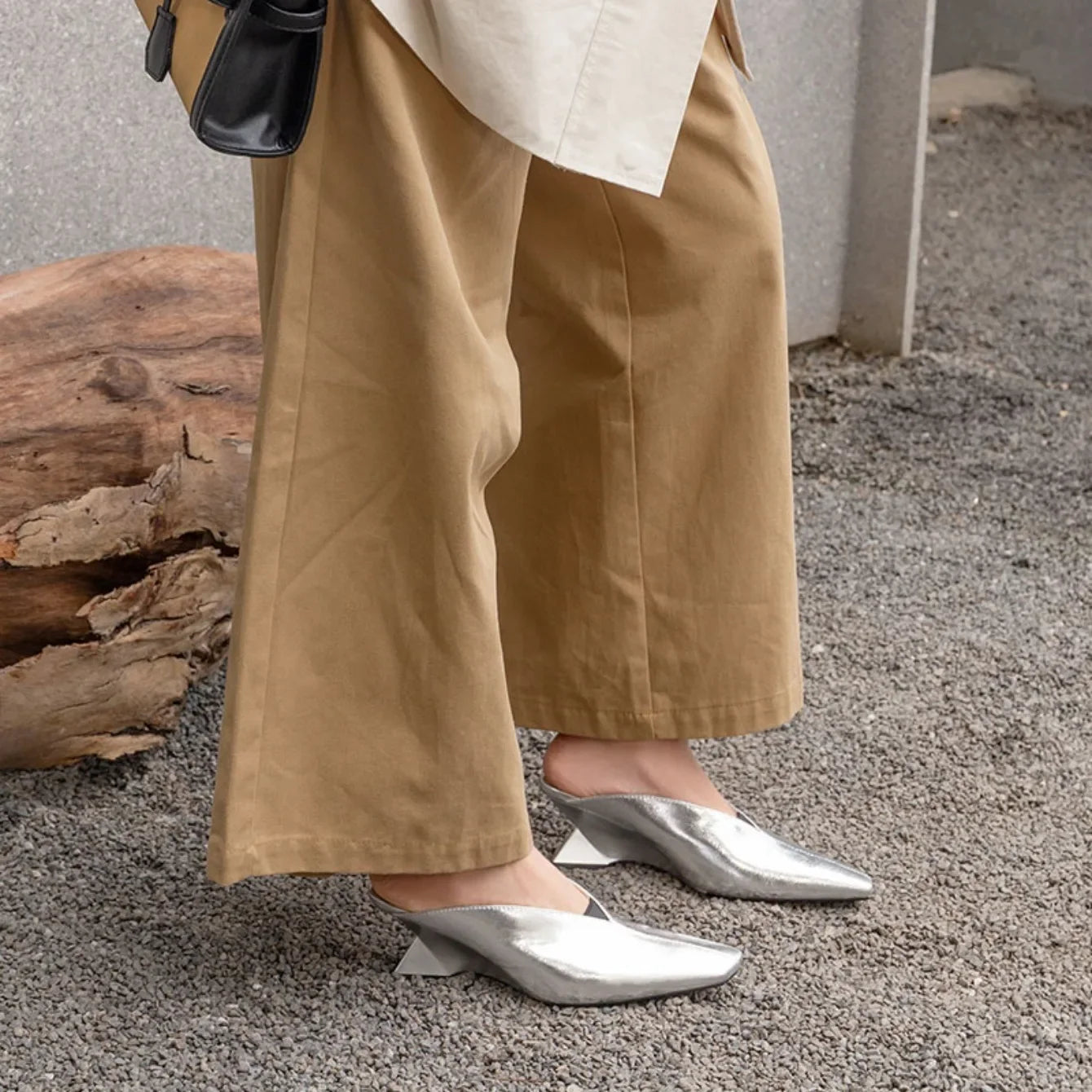 Women's Slippers 2025 New Summer Luxury Fashion Sandals Cover Toe Mid High Heels Rubber Sole Slippers Women's Shoes Sandals