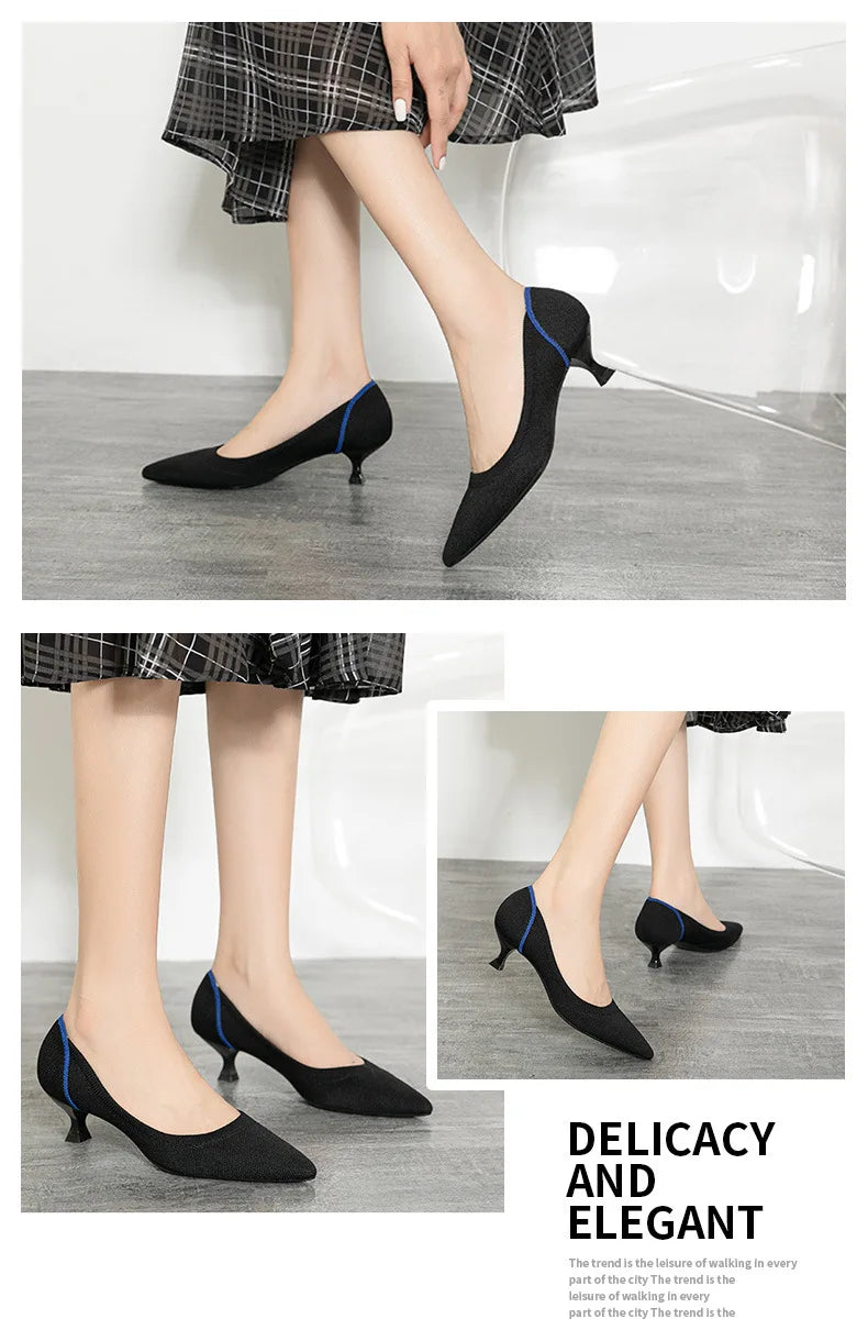 Women's high heels shoes  2025 new spring  / autumn / fashion beautiful breathable sweat absorbing comfortable shallow mouth p