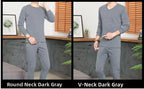 Men's round Ne Thiened Warm Underwear Set Youth Autumn Winter Thermal Clothing Long Sve Pants Home Clothes Innerwear