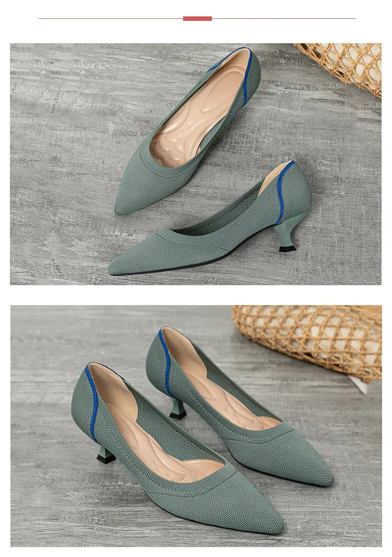 Women's high heels shoes  2025 new spring  / autumn / fashion beautiful breathable sweat absorbing comfortable shallow mouth p