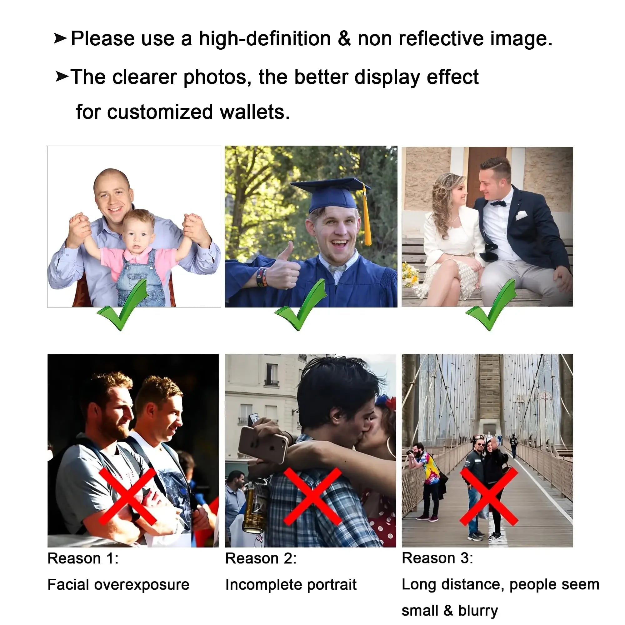 Customized Picture Name Wallets for Men Personalized Photo Man Wallet Gift for Father's Day Valentines Birthday Gift for Husband