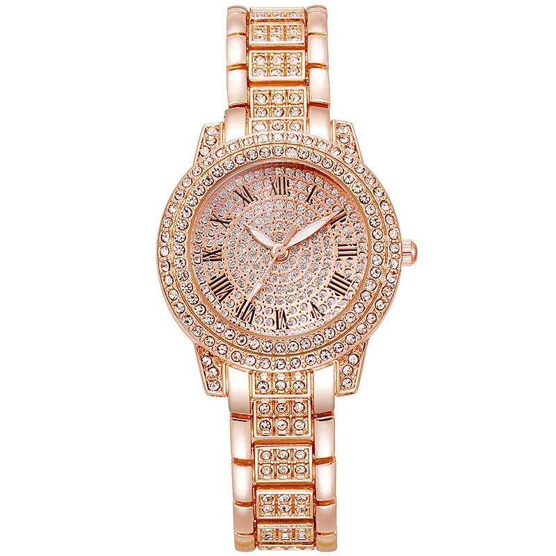 Women's Watches Fashion Original Quartz Wrist Watch for Ladies Roman Dial Dazzling Diamond Waterproof Luminous Luxury New