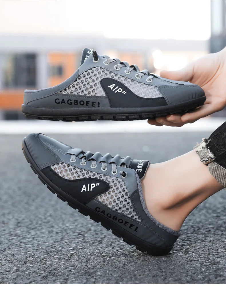 Men's Fashion Soft-soled Half Slippers Men Summer Trendy Bottom Casual Shoes Breathable Slip-on Shoes Sneakers Zapatos De Hombre