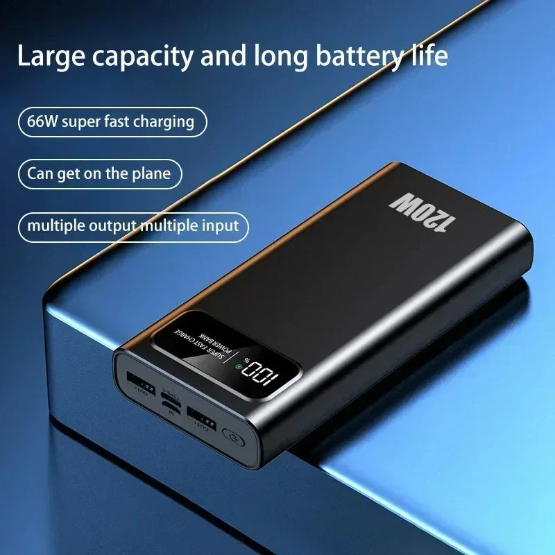 2025 Fast Charging Power Bank 200000mAh Ultra Large Capacity Powerbank 120W Super Charge Portable External Battery LED Display