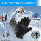 Winter Full Fingers Gloves for Men  Women  Warm Thicken Fleece Waterproof  Windproof Non  Slip for Skiing  Outdoor Running