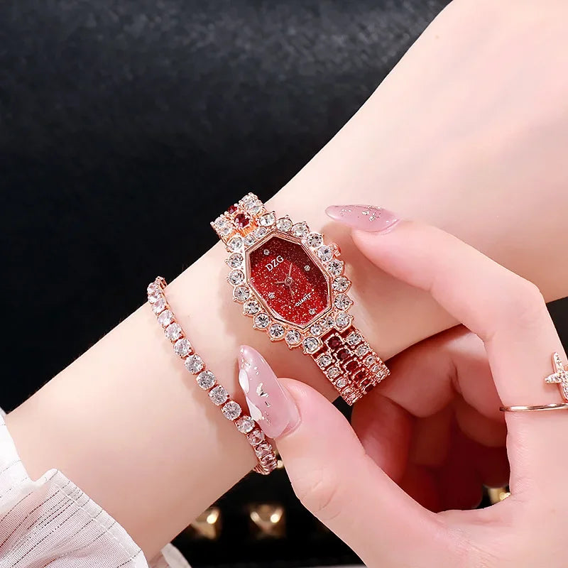Women's Watches New Famous Luxury Brands Women Watch Fashion Rhinestone Stainless Steel Quartz Ladies Wristwatches Reloj Mujer