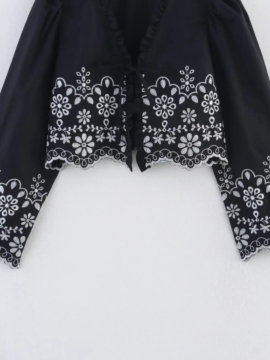 Embroidered Blouse Top Boho Chic Hawaiian Summer Vintage Ruffle Crop Shirts Female Elegant Women's Shirt Tops Woman 2025