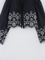 Embroidered Blouse Top Boho Chic Hawaiian Summer Vintage Ruffle Crop Shirts Female Elegant Women's Shirt Tops Woman 2025