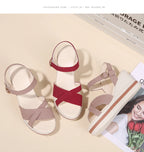 Women's Sandals Mix Color Wedges Heels Sandals Summer 2025 Shoes Woman Heeled Sandals Platform Summer Shoes Women Block Footwear