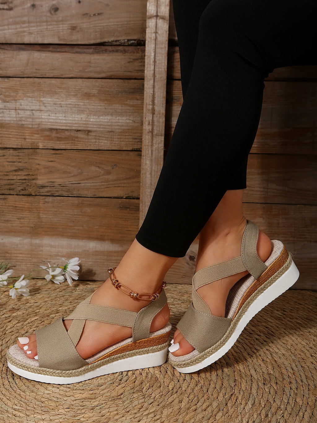 Summer Woman's Sandals Fashion Open Toe Women Wedges Sandals Comfortable Beach Shoes Outdoor Anti-Slip Platform Shoes for Women