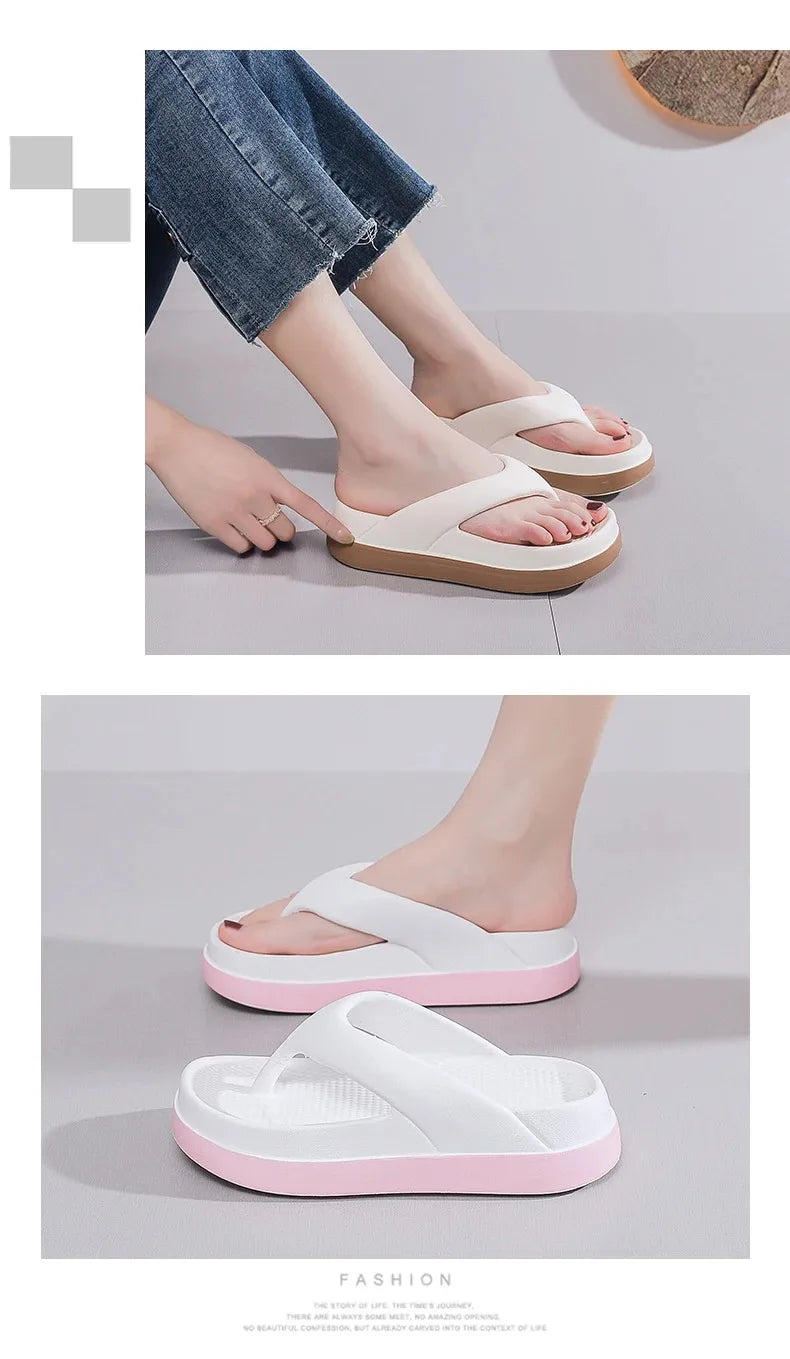 Woman flip flops Popular Design Shoes 2025 trend Casual Platform Sandals non-slip Outdoor slippers Unique features Flat sandals