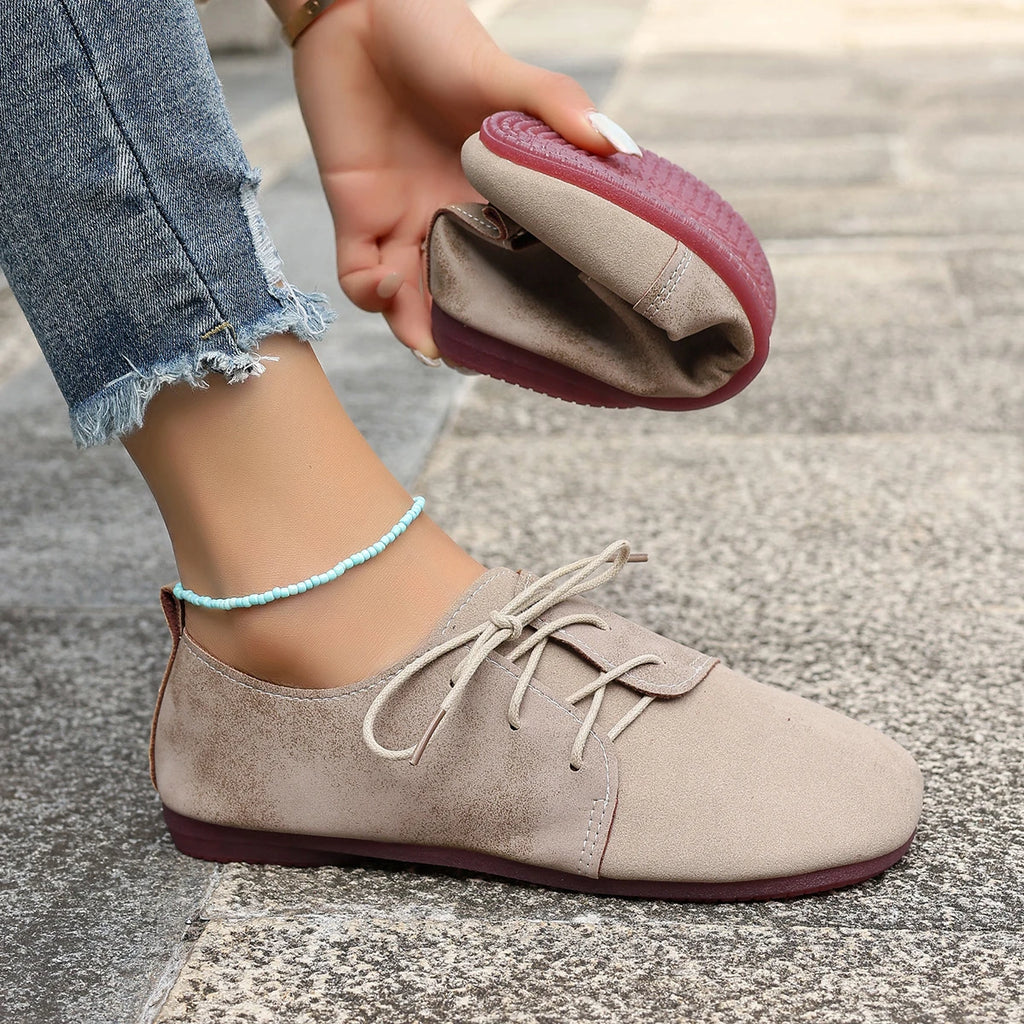 Woman Flats Shoes Loafers Fashion Casual Sports Sneakers Trend Brand Women's Fashion Dress Shoes New Lace Up Femme Zapatos