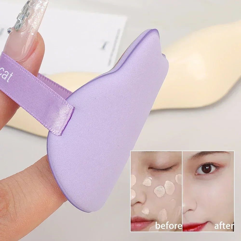 Cute Cartoon Cat Cosmetic Puff Dry Wet Dual-use Double Side Makeup Puffs Air Cushion Foundation Concealer Cream Powder Sponge