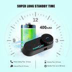 Freedconn Motorcycle Helmet Headset Stereo Bluetooth Hands Free Call Wireless Communication Interphone Music Sharing 6 Riders