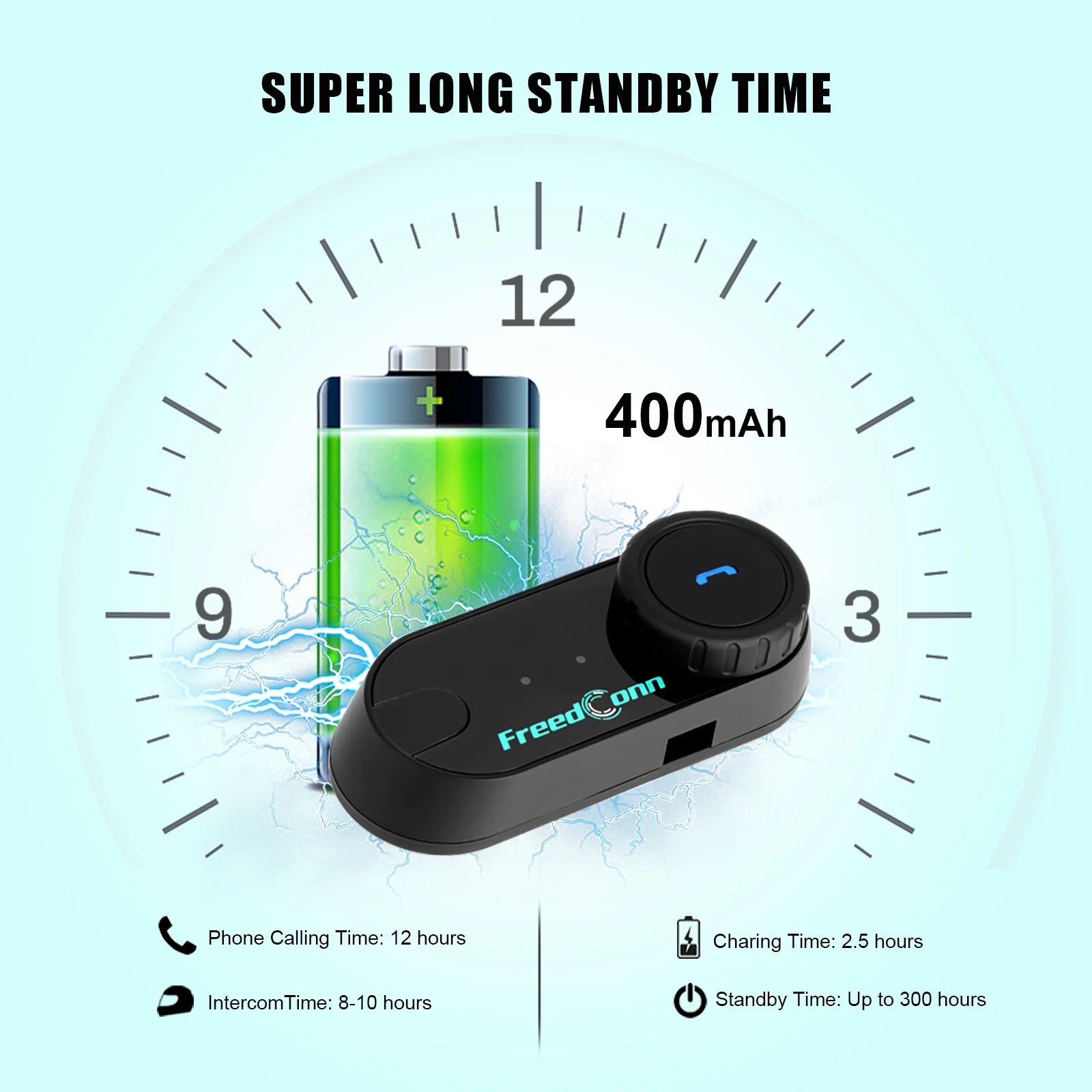 Freedconn Motorcycle Helmet Headset Stereo Bluetooth Hands Free Call Wireless Communication Interphone Music Sharing 6 Riders