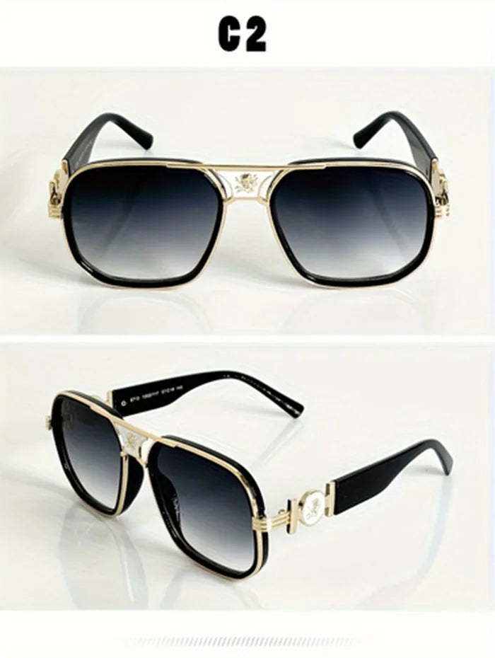 Stylish, Exquisite, Sexy and Elegant Square Glasses, Unique Temple Design, Suitable for Men and Women Outdoor Sports, Parties, Vacation, Travel, Driving, Fishing, Photo Props Provided