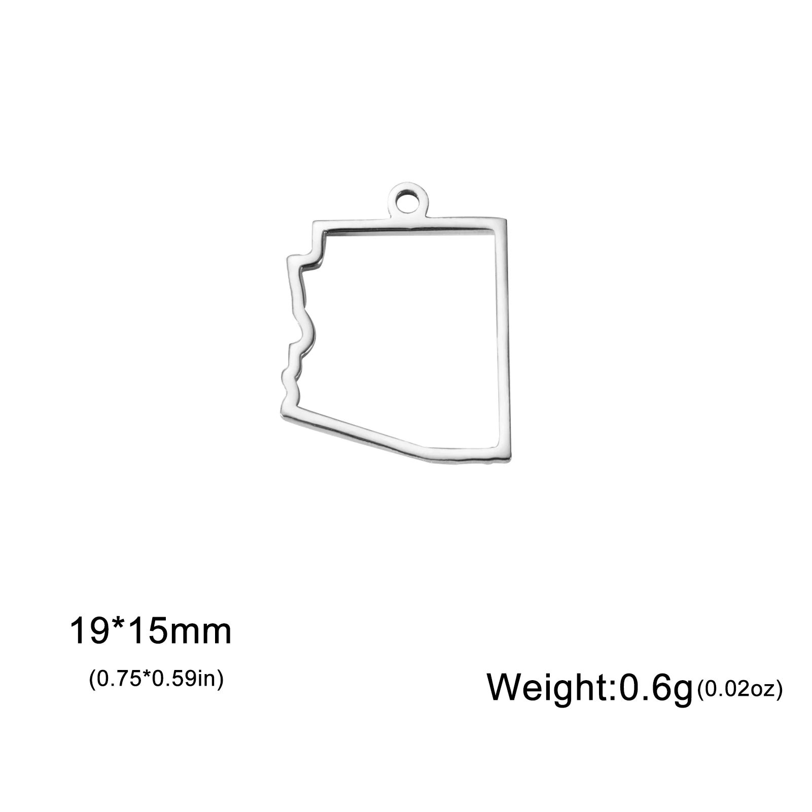 EUEAVAN 10pcs United States New York Washington State Map Pendant for Necklace Stainless Steel Charm DIY Jewelry Making Supplies