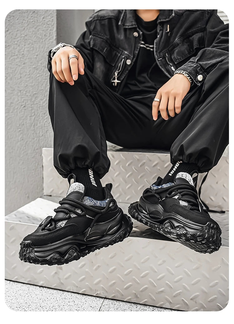 Men's Shoes 2025 Thick Sole Height Increasing New Breathable Trend Fashionable and Versatile Casual Sports Comfortable Trend