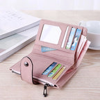 Women's Wallets Luxury Designer Card Holder Purses for Women Short Money Bags with Zip Coin Pocket Ladies Gift